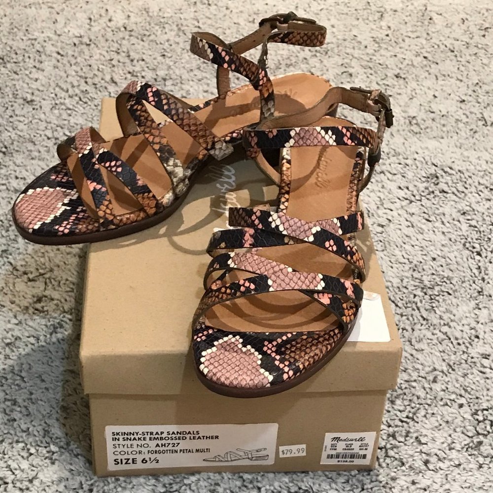 The Madewell Lori Sandal in Snake Embossed Leather